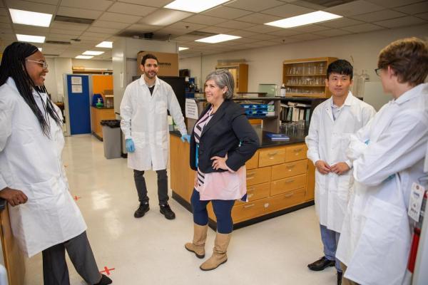 Researchers in a lab